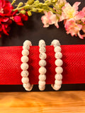 Bracelet en Howlite Blanche – Pierres Naturelles (8 mm)