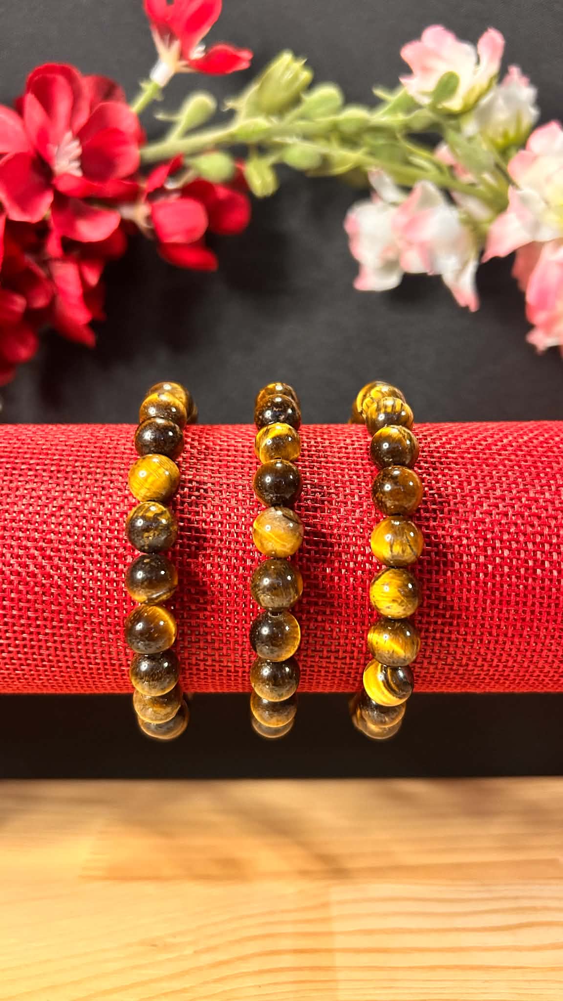Bracelet en Œil de Tigre – Pierres Naturelles (8 mm)