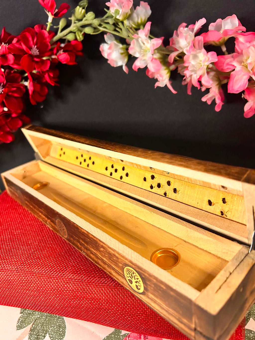 Porte-Encens Coffret en Bois – Arbre de Vie