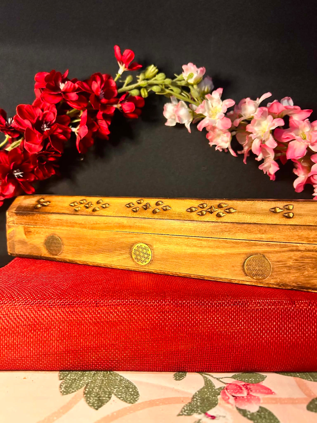 Porte-Encens Coffret en Bois – Fleur de Vie
